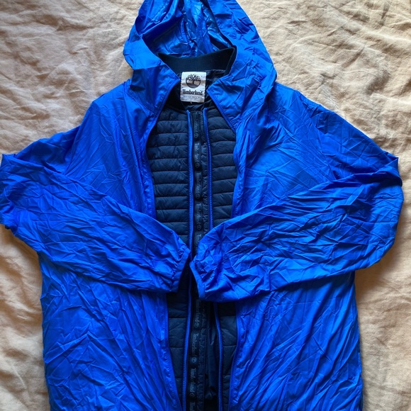 Timberland Puffer Vest + Packable Jacket Combo Blue Men’s Small Rare - Picture 2 of 9